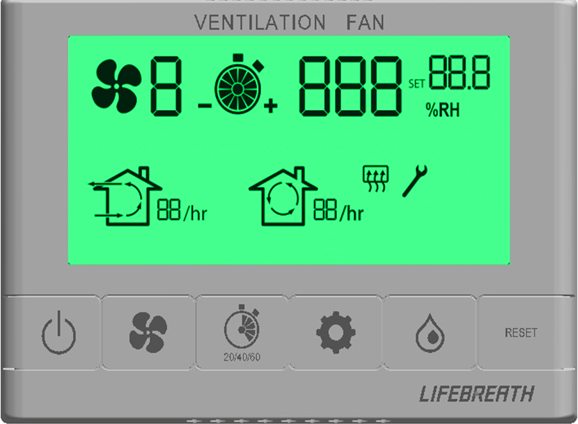Lifebreath Digital Deluxe Wall Controls